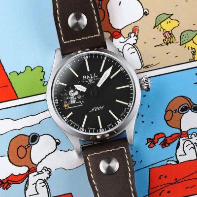 BALL 波爾 Engineer Master II 史努比聯名飛行王牌 限量 手動上鍊機械腕錶 七夕寵愛季 送禮推薦-46mm NM2638C-L2J-BK