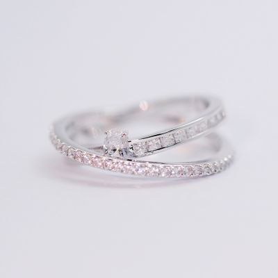 SWAROVSKI 施華洛世奇 Hyperbola 戒指 鍍白金色