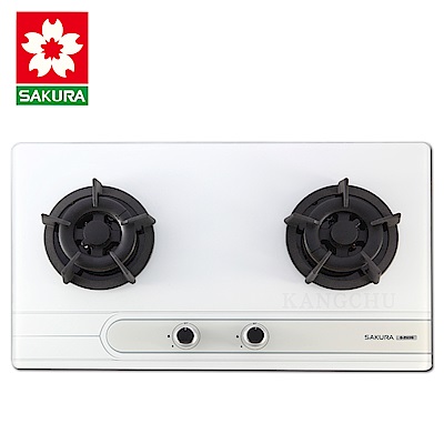SAKURA櫻花牌 櫻花牌 G2522G 平整式設計強化玻璃檯面式雙口瓦斯爐(液化/桶裝)