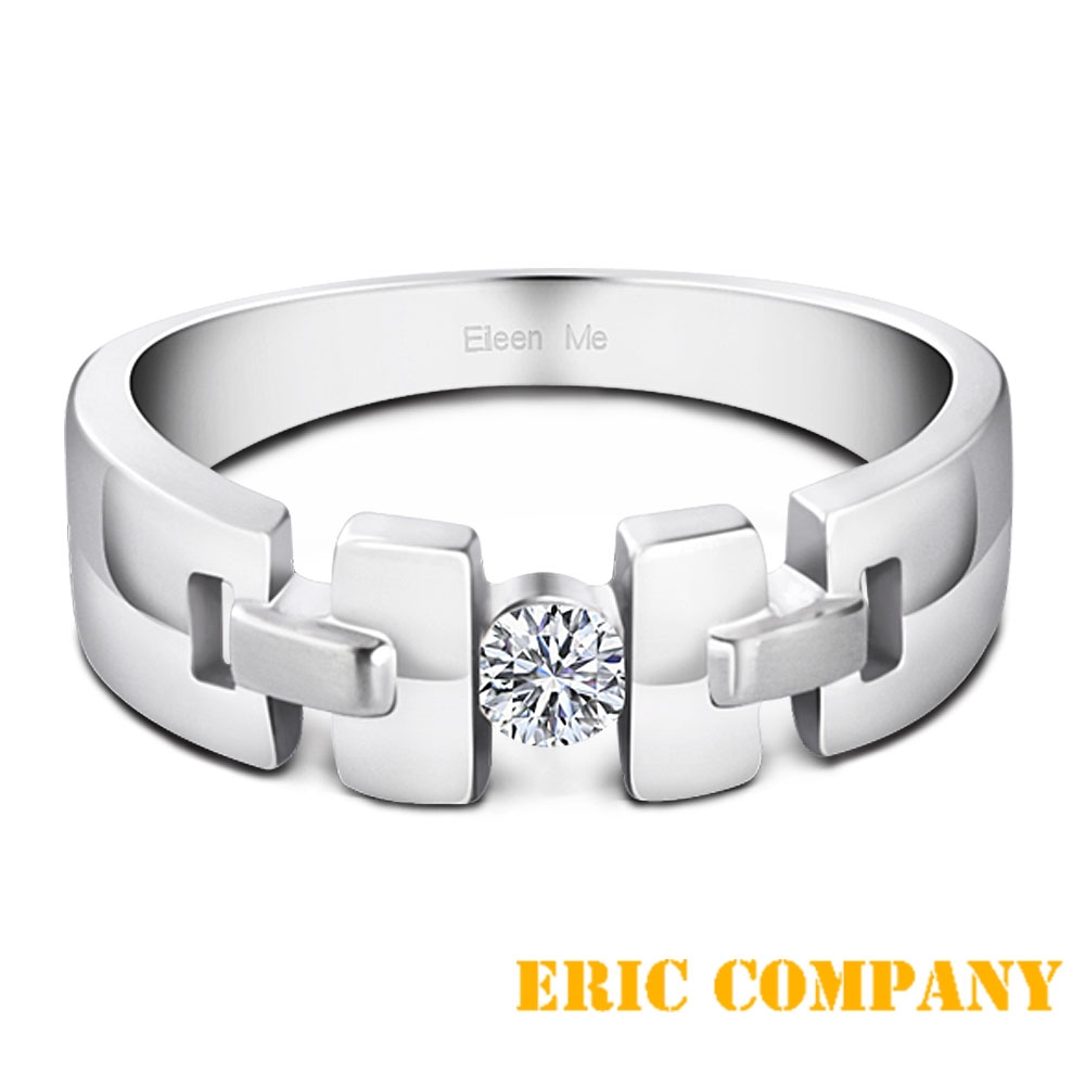 EM【eileen me】18K白色金簡約款婚戒-男戒款