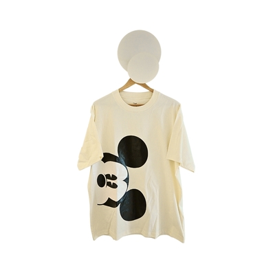 COACH X DISNEY聯名米色Mickey Mouse Skater純棉寬版短袖T恤 (女版S/L/XL/XXL)