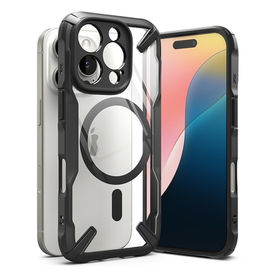 Rearth Apple iPhone 16 Pro (Ringke FXM) 磁吸式保護殼(黑)