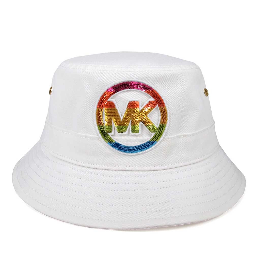MICHAEL KORS 亮飾LOGO潮款漁夫帽(靚白色)