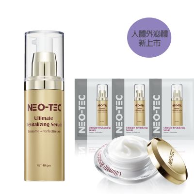 NEO-TEC妮傲絲翠外泌體賦活肌因精華，結合人體外泌體與A醇成分，提供深度保濕與肌因活化功效。專為成人肌膚設計，適用於臉部與眼部，能有效抗皺、舒緩敏感、提升肌膚緊緻度。美國原裝進口，國內專櫃公司貨，3年儲存期限，效期1年以上，適合各種膚質使用。