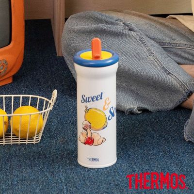 THERMOS膳魔師小熊維尼100週年不鏽鋼真空吸管瓶470ml(FKB-470WP-HDLM)