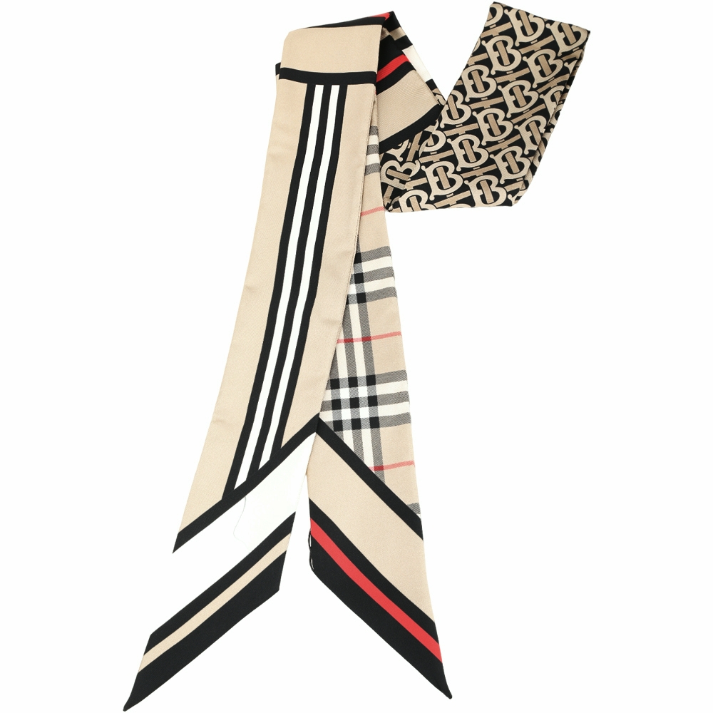 HOT，高品質 234598★美品 Burberrys BURBERRY バーバリー スカーフ チェック柄 シルク 絹 ベージュ アイボリー レディース ファッション 小物/ G
