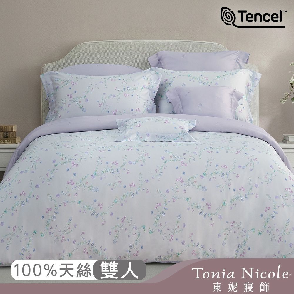 Tonia Nicole 東妮寢飾 漫舞微風80支環保印染100%萊賽爾天絲被套床包組(雙人)-活動品
