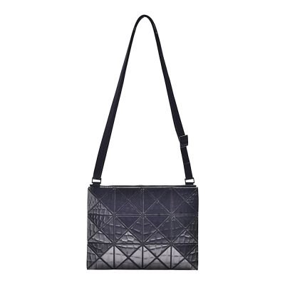 ISSEY MIYAKE 三宅一生 BAOBAO META KAIJU 系列 3X4立體壓紋拉鍊斜背包(金屬灰色)