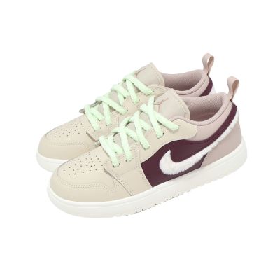 Nike 休閒鞋 Jordan 1 Low ALT SE PS 中童 小朋友 米 紫 FZ3926-200