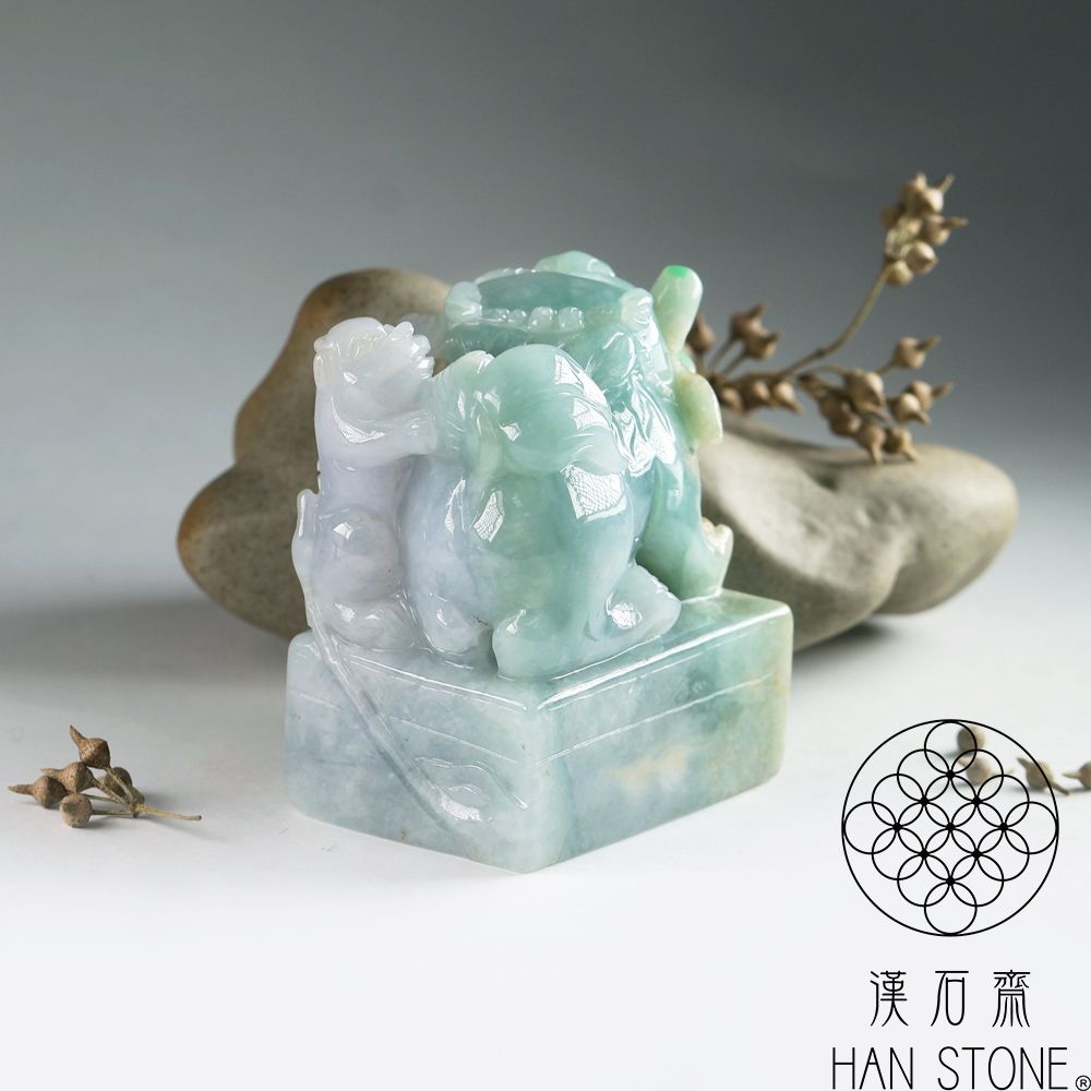 新入荷‼️天然A貨翡翠 クリスタル種、氷藍水翡翠【万事円満】18k如意