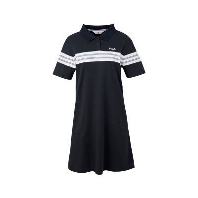 FILA 女針織洋裝-藏青 5DRA-1724-NV