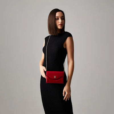 【BRAUN BUFFEL 德國小金牛】台灣總代理 艾拉娜-RED 8卡附背帶女夾-紅色/BF861-720-RD