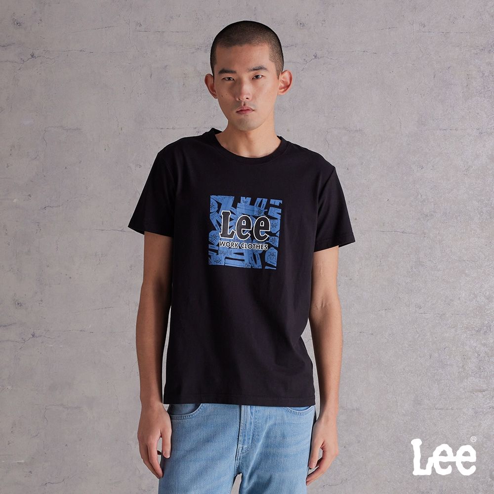 Lee 男款 標準版型 WORK CLOTHES印花短袖圓領TEE 三色 (黑色)