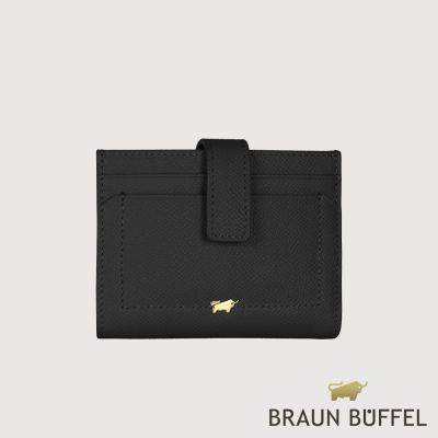 【BRAUN BUFFEL 德國小金牛】台灣總代理 婕娜 7卡短夾-黑色/BF2005-404-BK