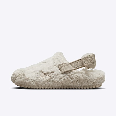 Nike W Calm Mule SE [FZ3118-100] 女 穆勒鞋 涼鞋 懶人鞋 休閒 絨毛 米色