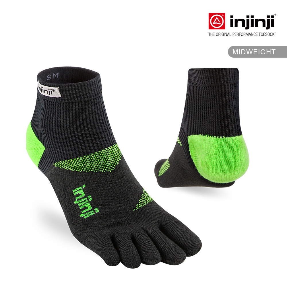 injinji Trainer訓練五趾短襪 (青檸綠) - NAA57| 厚底防震 訓練襪 吸濕排汗 五趾襪 運動襪 (青檸綠)