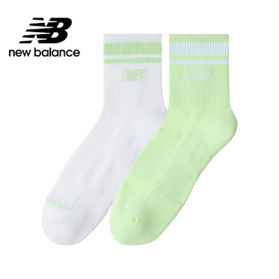 【New Balance】短襪二入組_中性_白/淺綠_LAS51212AS3