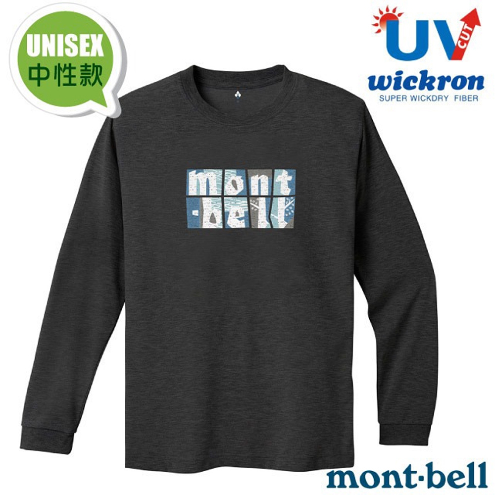 【mont-bell】男女 Wickron 吸濕排汗長袖T恤(LAKESHORE).圓領衫.運動上衣_1114852 DGY 深灰