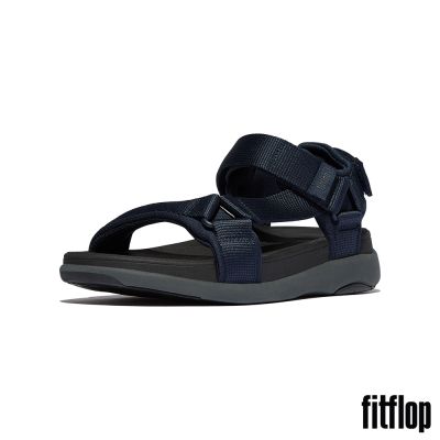 【FitFlop】F-MODE GO 可調式織帶後綁帶涼鞋-男(午夜藍)