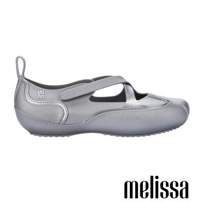 Melissa-交叉綁帶運動休閒瑪莉珍鞋-銀色