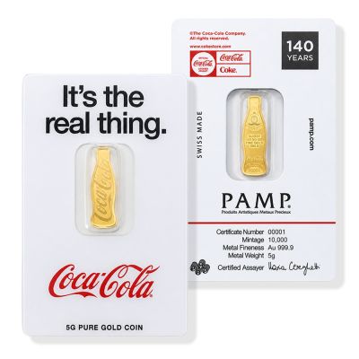【童樂繪金飾】瑞士PAMP 可口可樂140週年紀念金條 5g 黃金條塊 5公克 國際LBMA認證