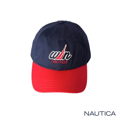 NAUTICA x Eddie Win聯名撞色拼接休閒棒球帽-深藍