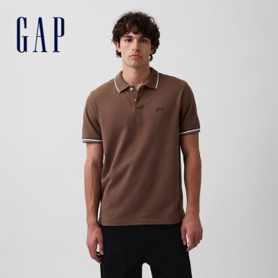 【GAP】Gap Logo PK布Polo衫-水牛棕/海灘藍/礦物紅(586306)
