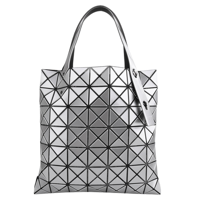 ISSEY MIYAKE  BAOBAO 幾何小菱格7x7手提包(亮面銀)小款