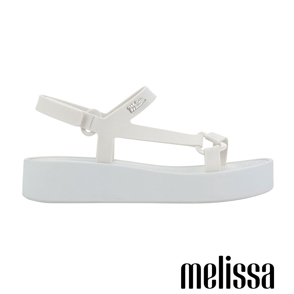 Melissa-三角扣環工字涼鞋-白色