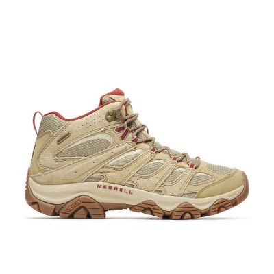 Merrell Moab 3 Mid WP [ML00003599] 男 戶外/越野鞋 卡其 透氣 避震 中筒