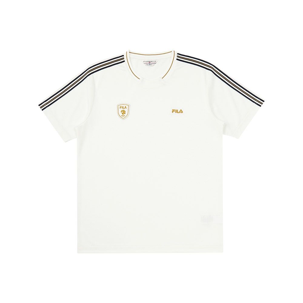 FILA 男短袖圓領T恤-米白 1TEA-1500-IV
