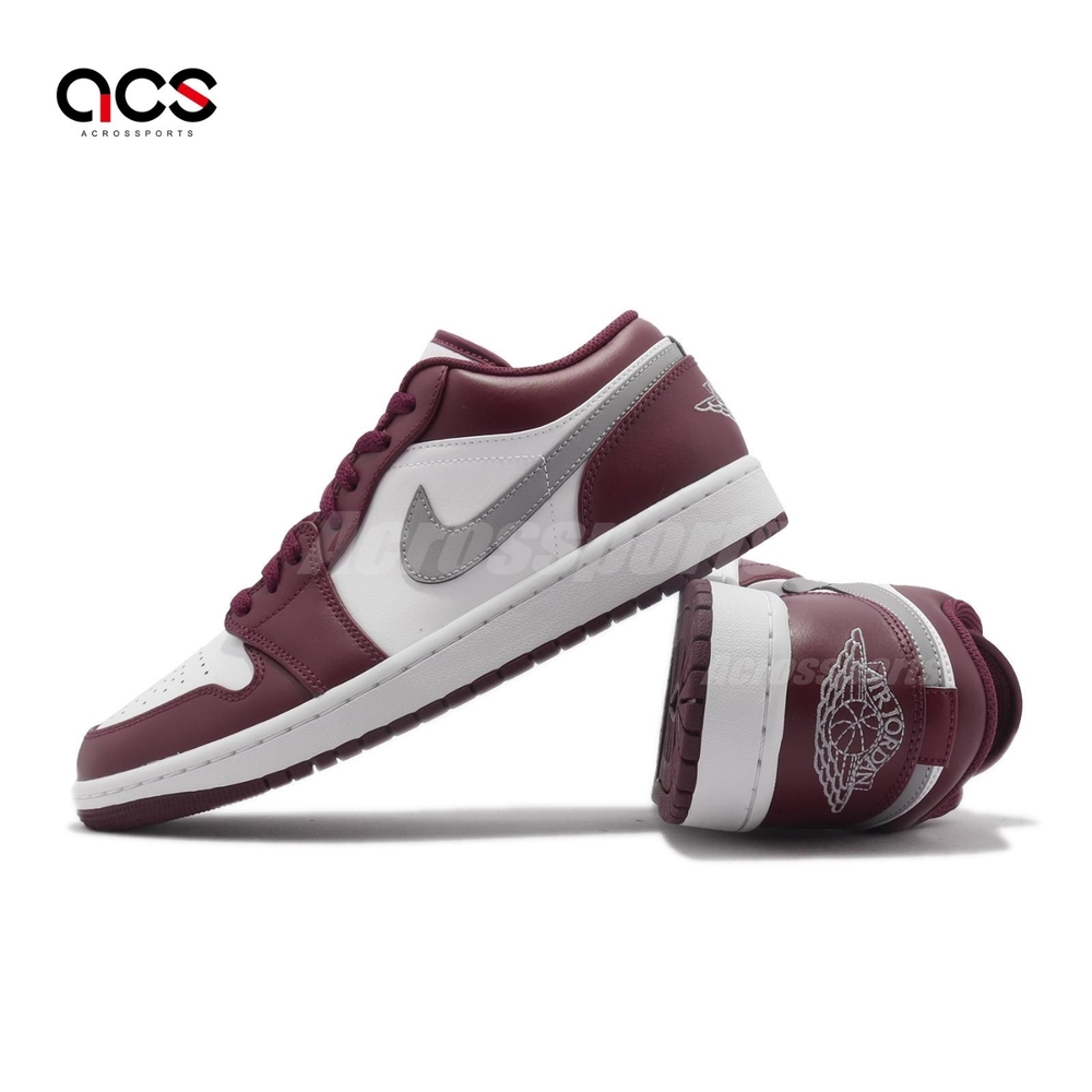 Nike Air Jordan Low 男鞋酒紅灰經典AJ1 低筒Bordeaux 553558-615