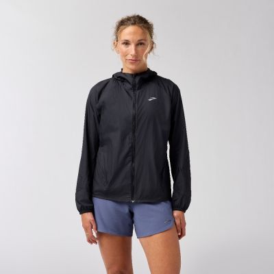 BROOKS 女 Canopy 便攜外套 經典黑(221732052)