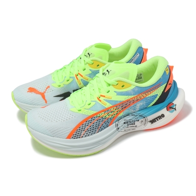 Puma 慢跑鞋 Deviate Nitro 3 MS Wns 女鞋 綠 藍 馬拉松系列 碳板 氮氣 運動鞋 31019601