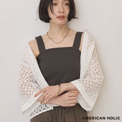 〈AMERICAN HOLIC〉抗菌防臭方形領口針織背心