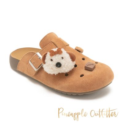 Pineapple-Outfitter-可愛小熊懶人穆勒勃肯鞋ROSS-絨棕色