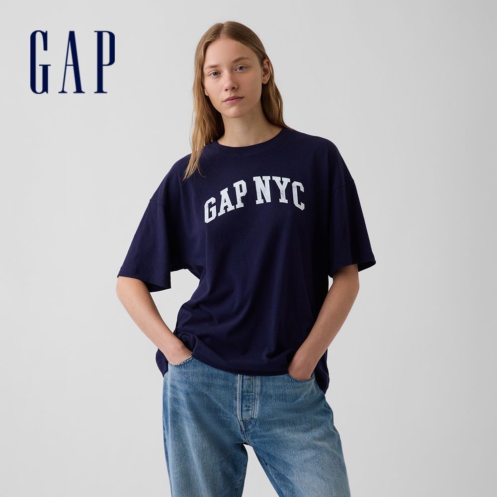 【GAP】Gap NYC Logo寬鬆T恤-海軍藍(915764) (海軍藍)