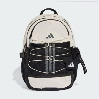 adidas 愛迪達 後背包 運動包 書包 旅行包 大容量 雙層 BUNGEE CORD BP 米黑 KV6586