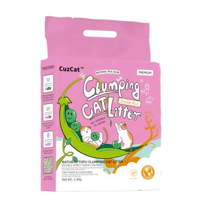 廠商直配【CuzCat卡滋貓】天然豆腐貓砂 (沸石除臭抗敏配方) 2.4kg x6入組