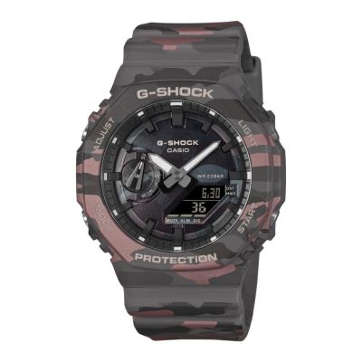 CASIO卡西歐 G-SHOCK 時尚前衛 迷彩酷炫 獨特自信雙顯錶款 GA-2100CMD-8A 45.4mm