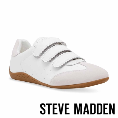STEVE MADDEN-FLAGSHIP 拼接氣孔魔鬼氈休閒鞋-白色