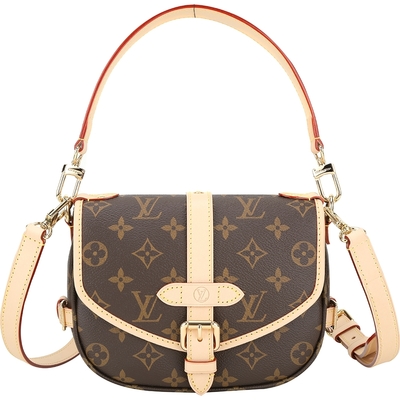 LOUIS VUITTON路易威登 Louis Vuitton LV路易威登 M46740 Saumur BB 老花塗層帆布拼牛皮馬鞍包(咖啡色)