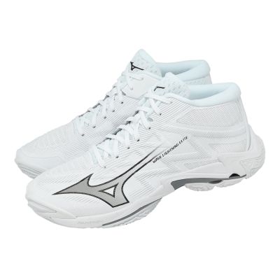 Mizuno 美津濃 排球鞋 Wave Lightning Elite Mid 男鞋 白 緩震 V1GA2605-83