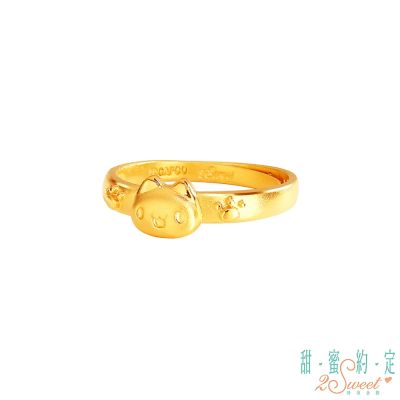 甜蜜約定2SWEET 牽手相依貓貓蟲咖波黃金戒指