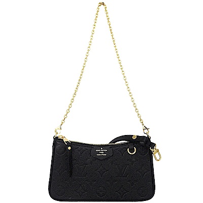 LOUIS VUITTON路易威登 Louis Vuitton LV路易威登 M80349 Empreinte 黑色壓花皮革金鍊肩背/斜背包