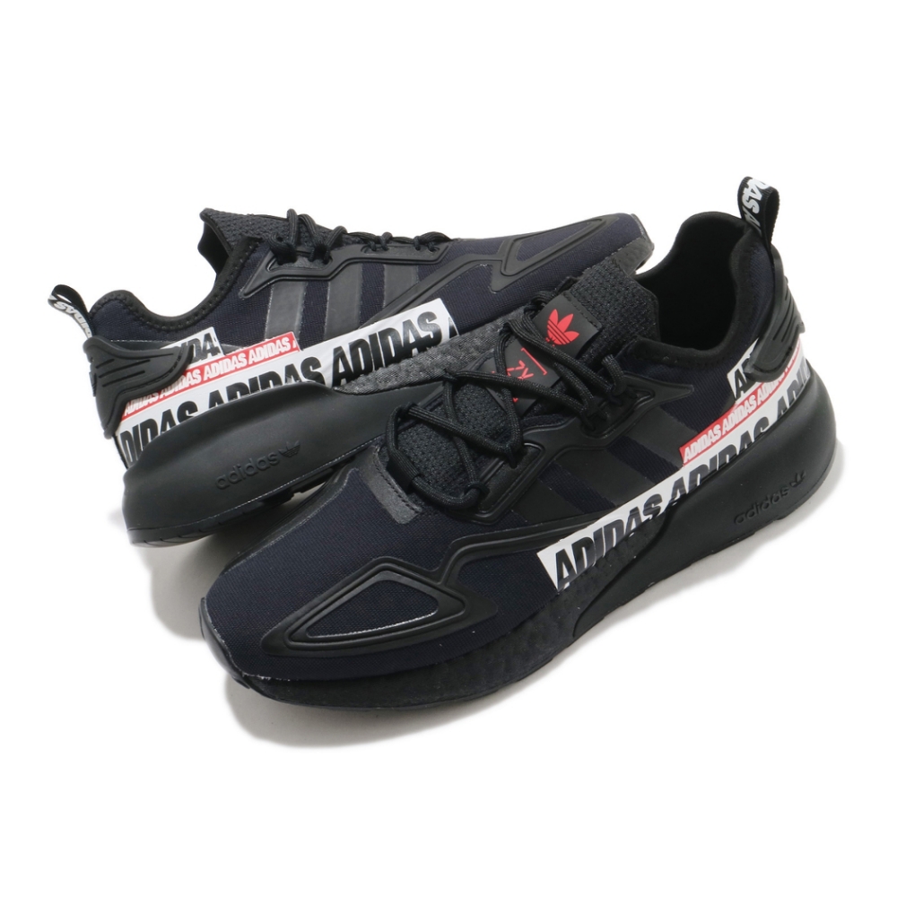 adidas 休閒鞋ZX 2K Boost 運動男鞋愛迪達舒適避震簡約球鞋穿搭黑白