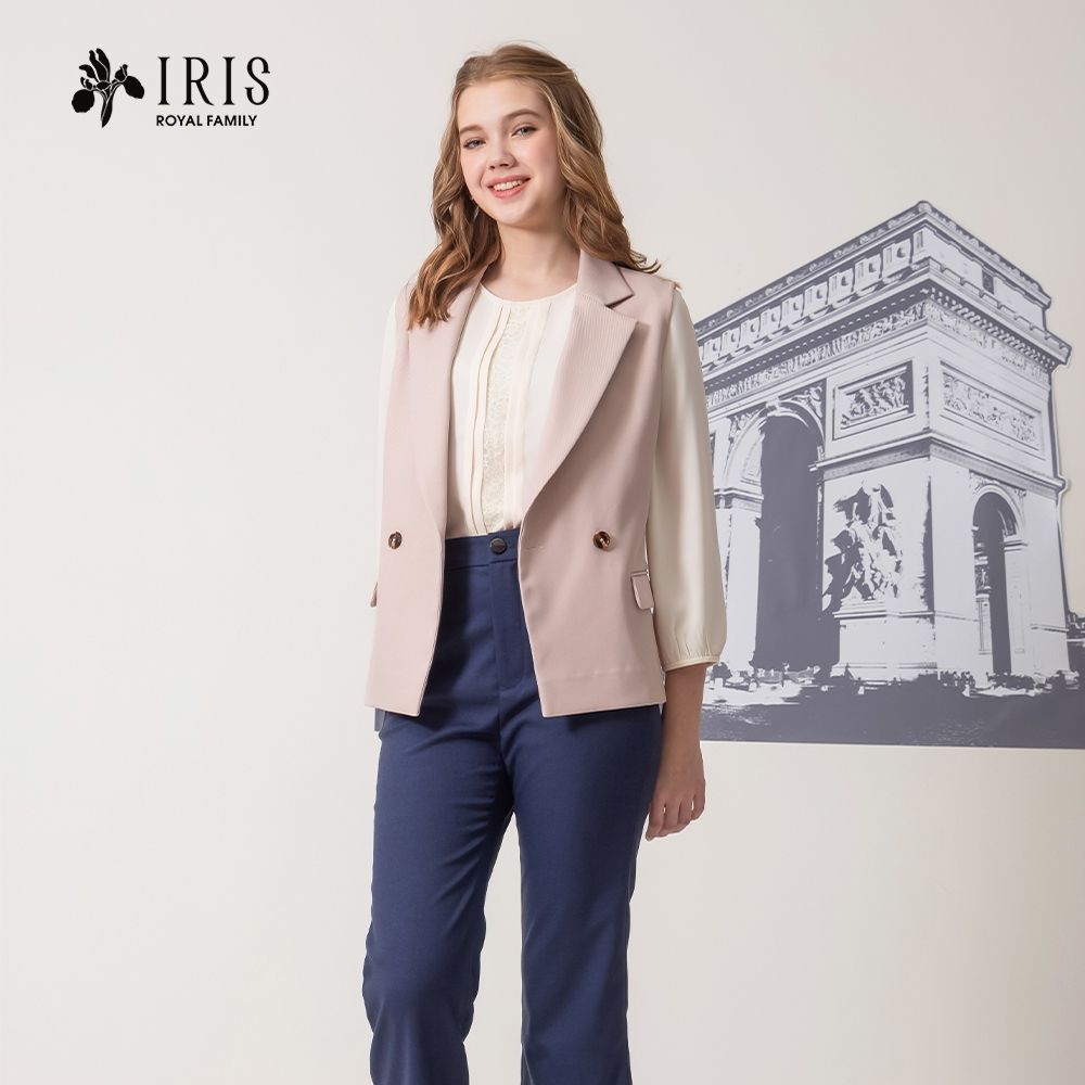 【IRIS 艾莉詩】薄霧粉西裝背心-粉-36547 (粉紅色系)