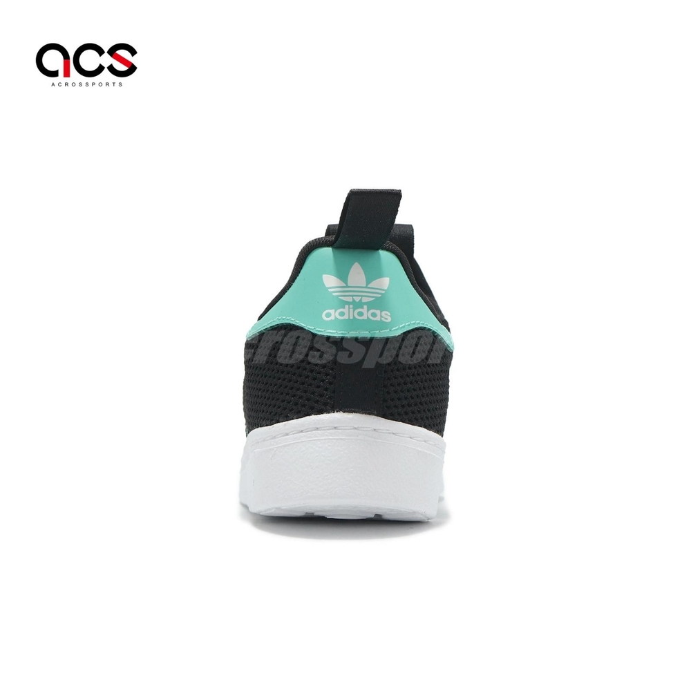 adidas 童鞋Superstar 360 C 中童小朋友黑藍無鞋帶套入式方便穿脫愛迪