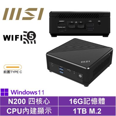 MSI微星 MSI 微星 CubiN 四核心{英仙座UAACP}Win11Pro迷你電腦(N200/16G/1TB M.2)