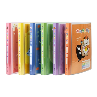 連勤 PP三孔3/4 圓型夾附封面學習檔案(小背寬) 315x255x25mm 款式隨機 /本 LC-843C
